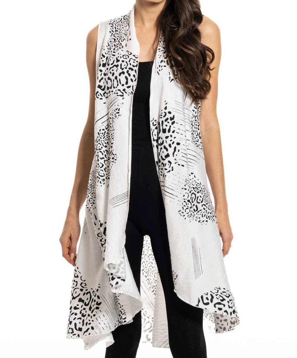 NEW ADORE abstract animal print vest in black/ white